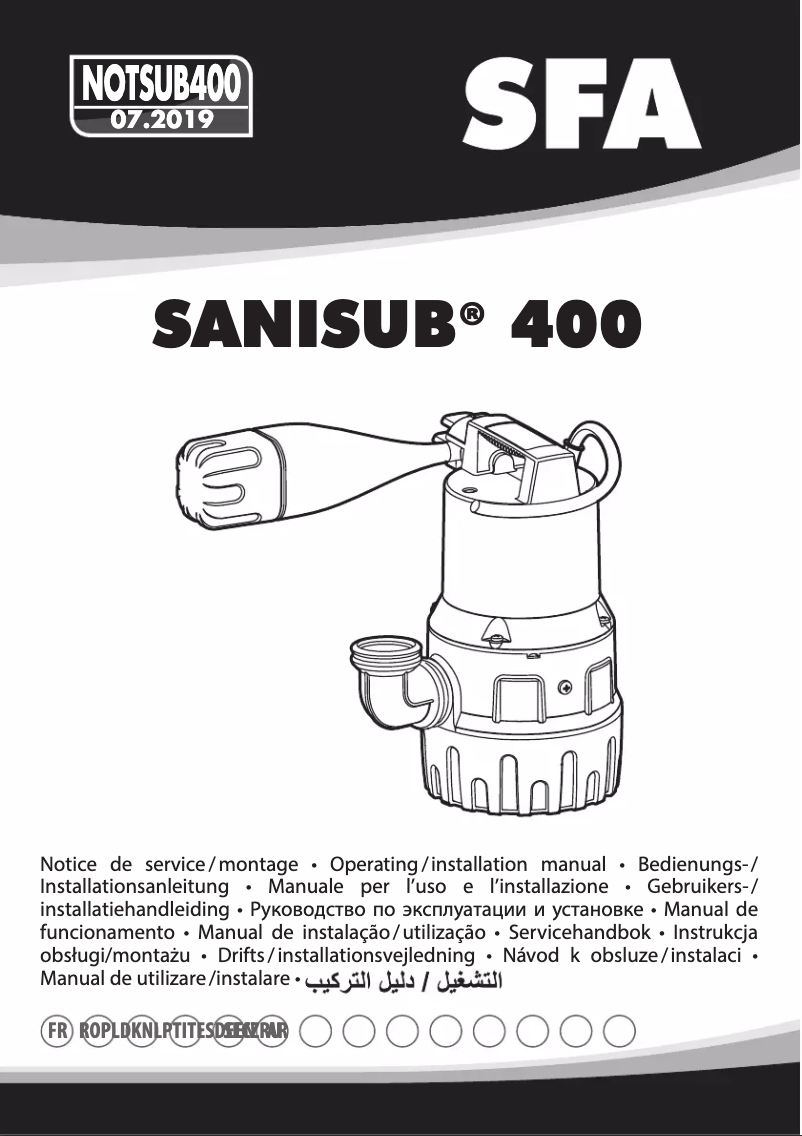 Page n°1 - Manuel utilisateur Sanibroyeur Sanisub 400