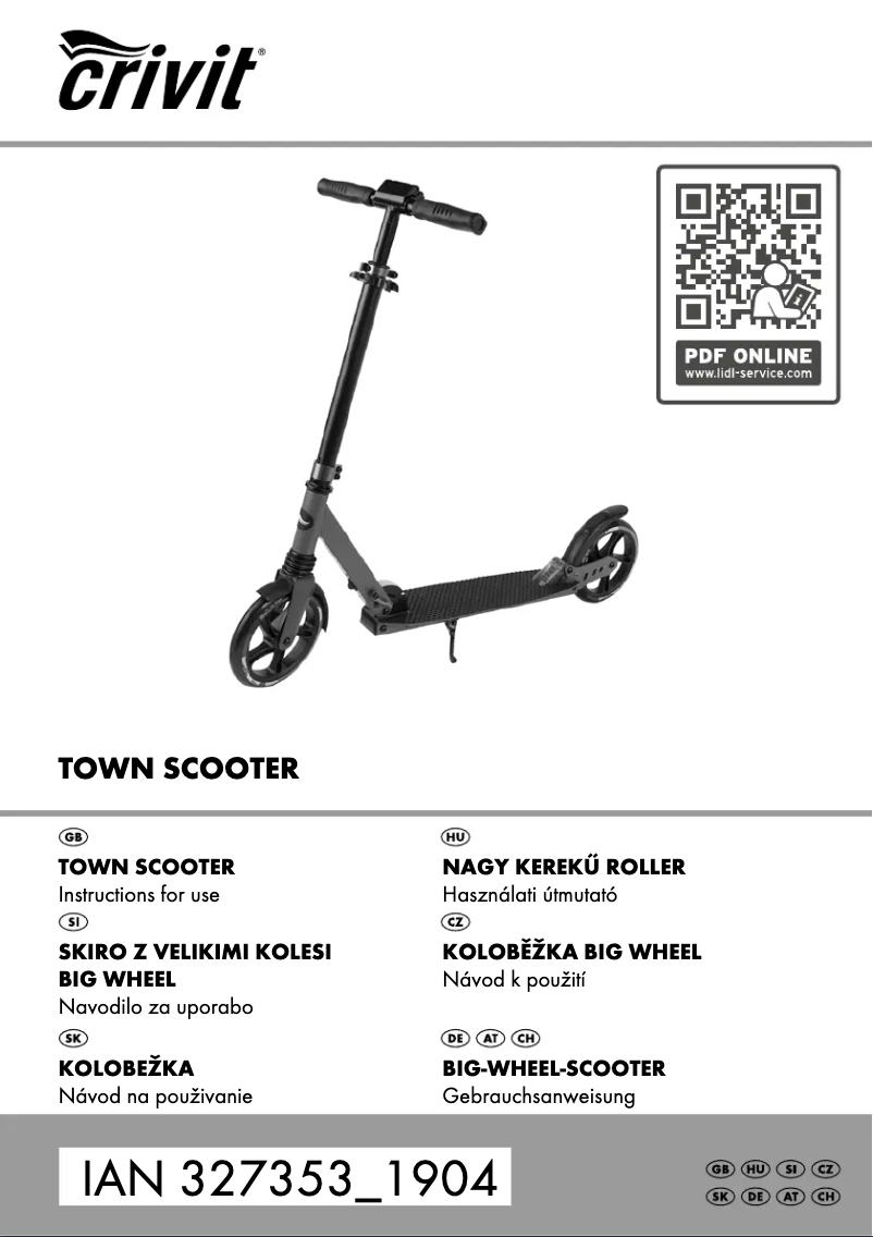 Page 1 de la notice Manuel utilisateur Crivit IAN 327353