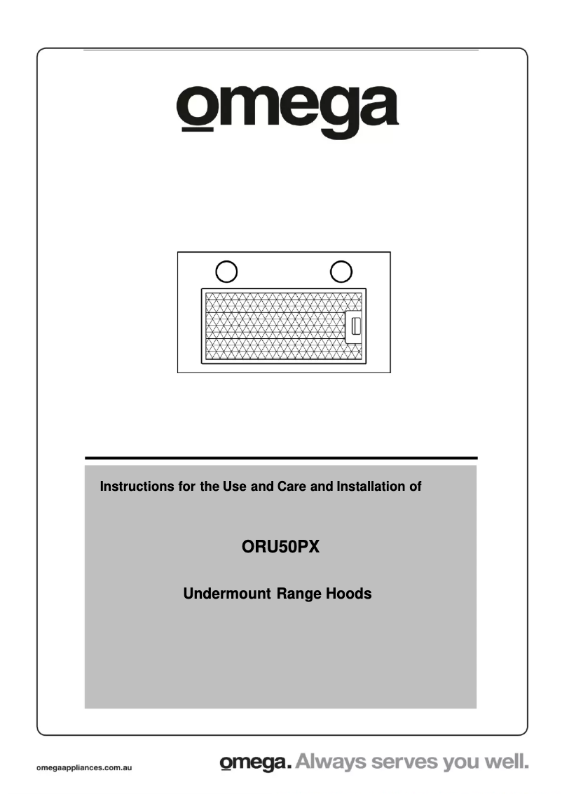 Page 1 de la notice Manuel utilisateur Omega ORU50PX