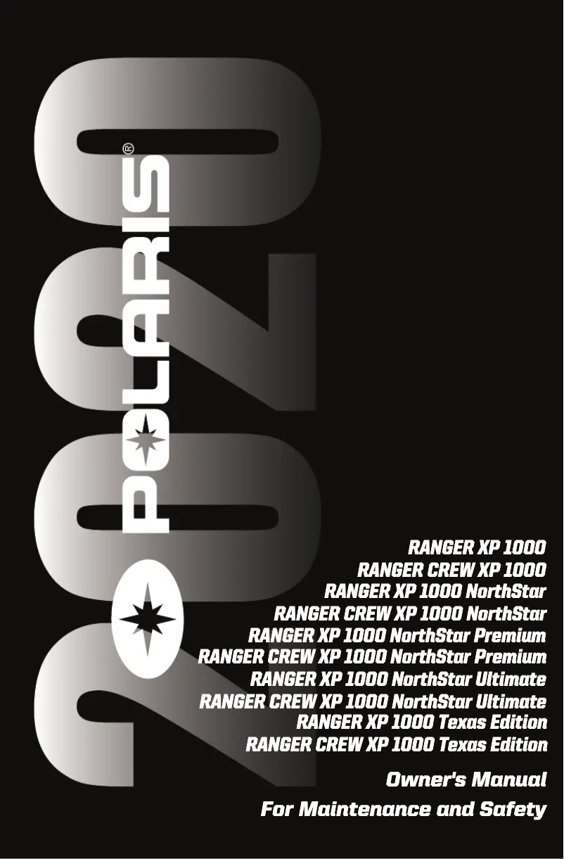 Page 1 de la notice Manuel utilisateur Polaris RANGER XP 1000 Crew (2020)