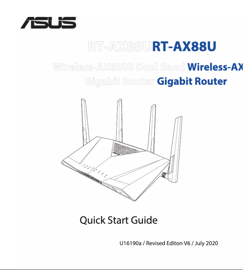 Page n°1 - Guide de démarrage rapide Asus RT-AX88U