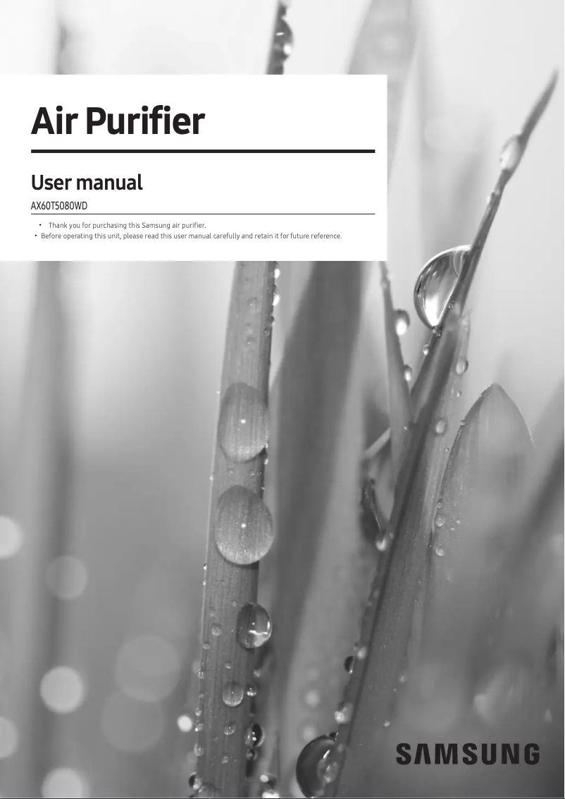 Image de la première page du manuel de l'appareil AX60T5080WD