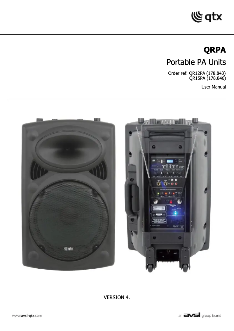 Image de la première page du manuel de l'appareil QR12PA