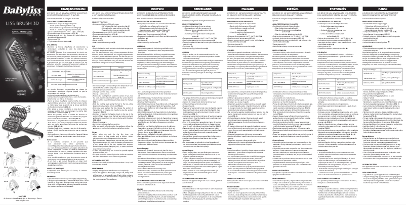 Página 1 del manual Manual de usuario BaByliss Smoothing Heated Brush HSB101E