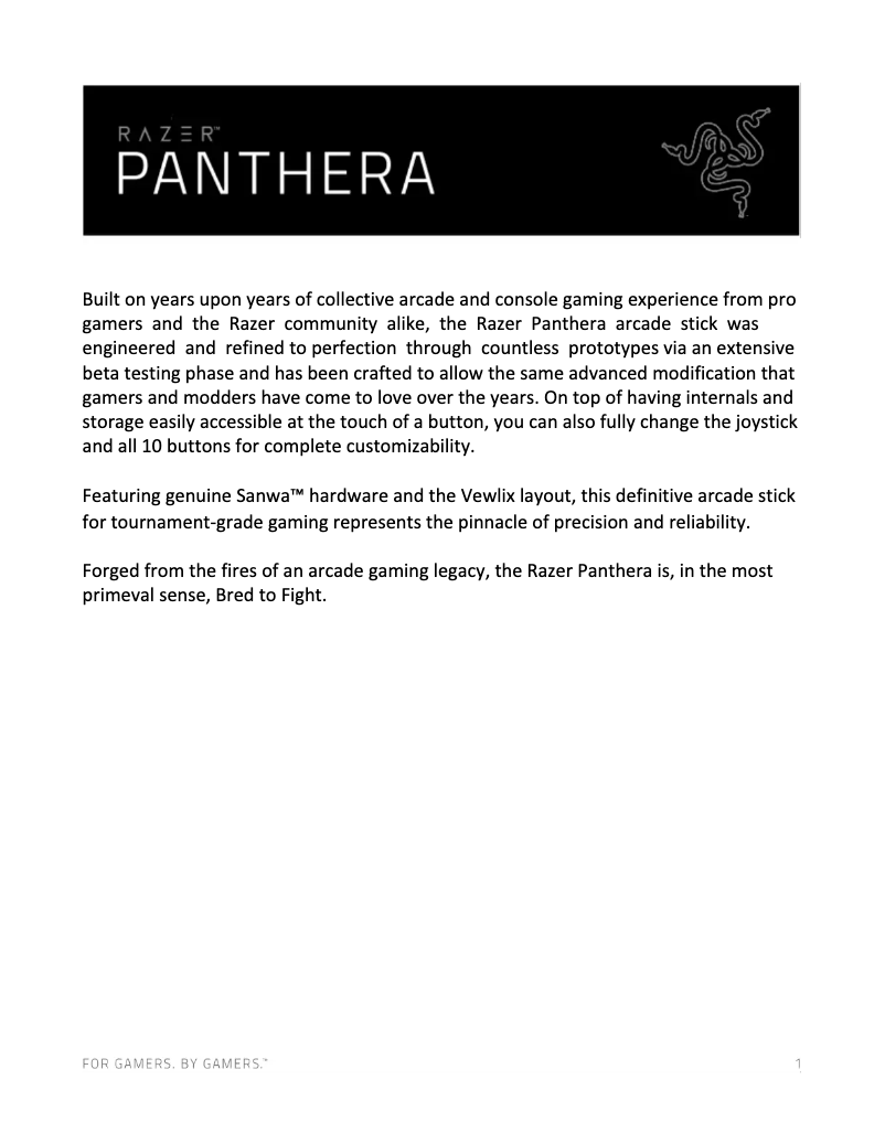 Image de la première page du manuel de l'appareil Panthera