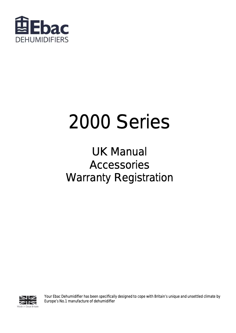 Page n°1 - Manuel utilisateur Ebac 2000 Series