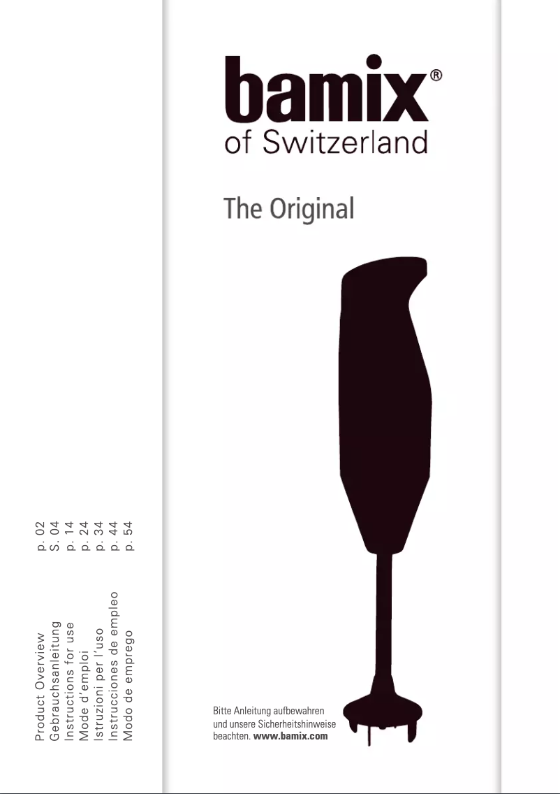 Page 1 de la notice Manuel utilisateur Bamix Classic EO