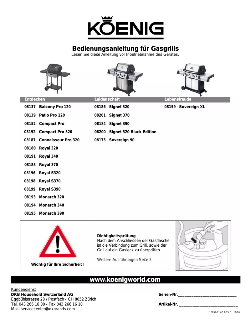 Page n°1 - Manuel utilisateur Koenig Compact Pro 320