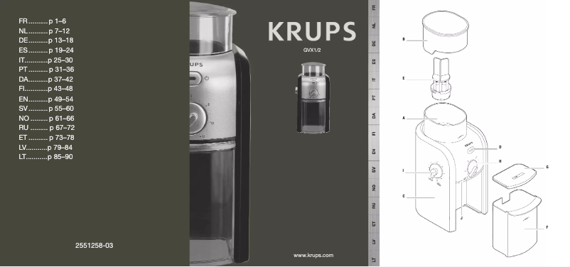 Page n°1 - Manuel utilisateur Krups GVX232