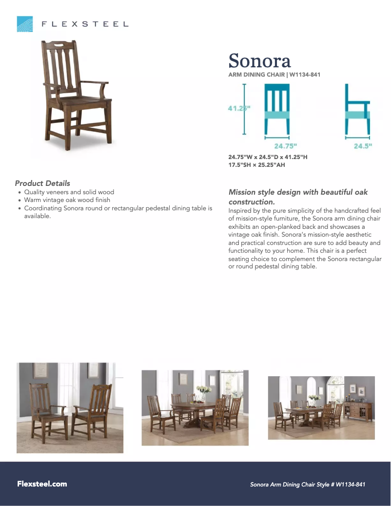 Page n°1 - Manuel utilisateur Flexsteel Sonora W1134-841