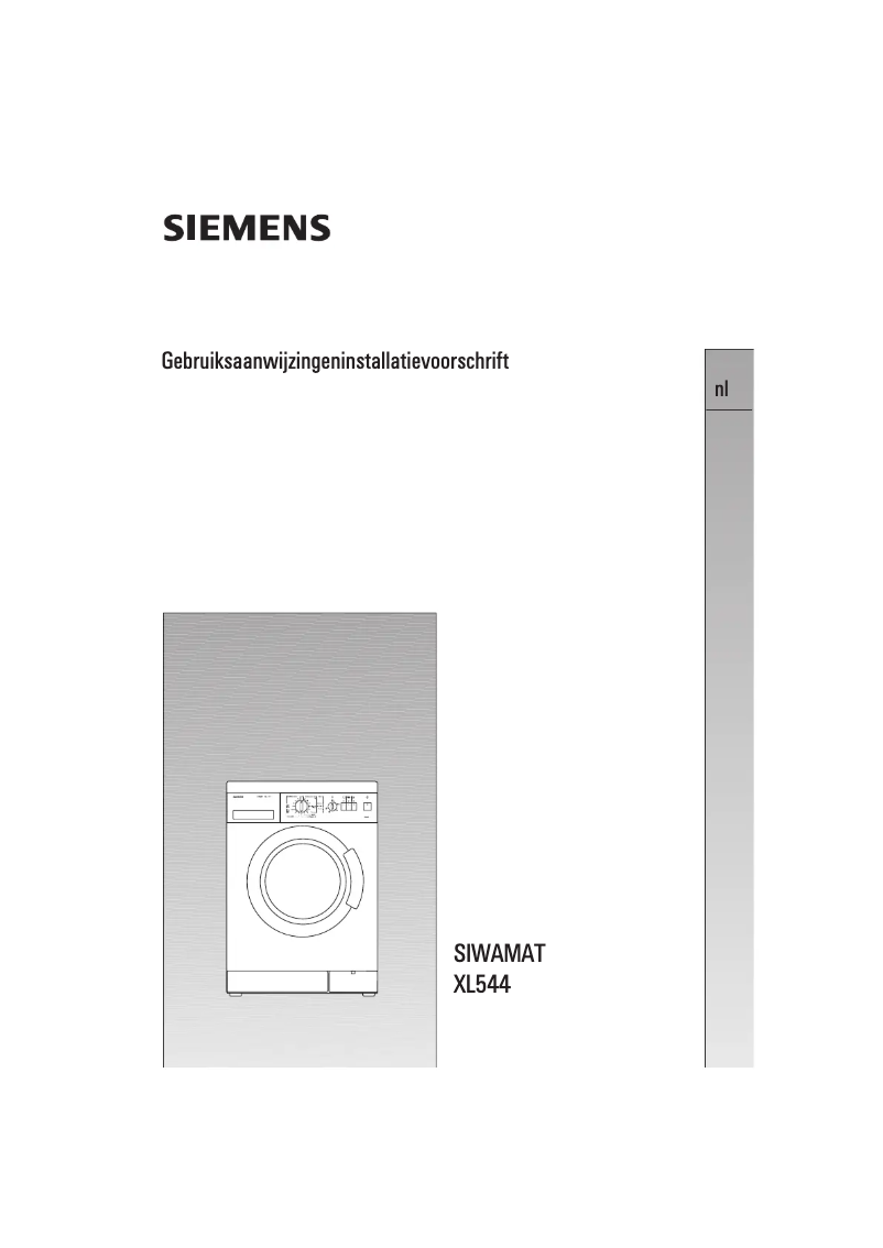 Page 1 de la notice Manuel utilisateur Siemens Siwamat XL 544