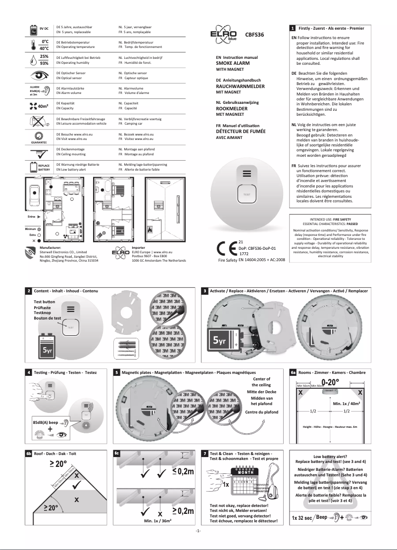 Image de la première page du manuel de l'appareil CBFS36