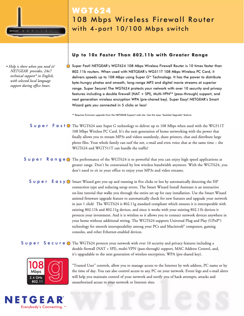 Image de la première page du manuel de l'appareil WGT624