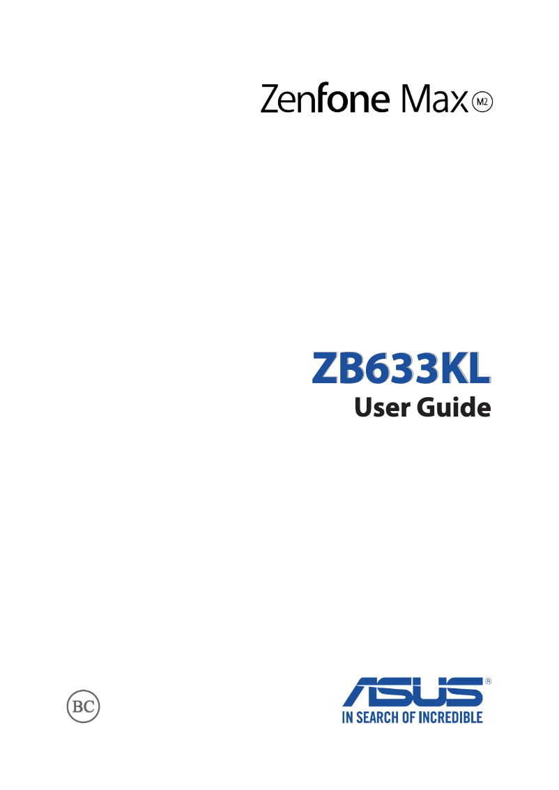 Page n°1 - Manuel utilisateur Asus ZenFone ZB632KL