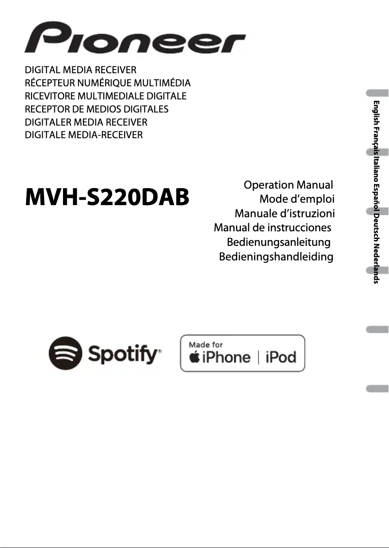 Image de la première page du manuel de l'appareil MVH-S220DAB