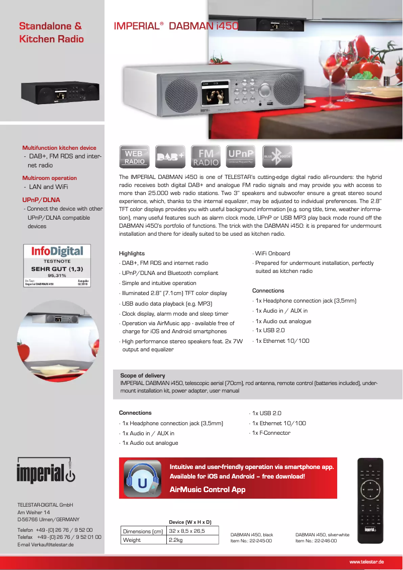 Page n°1 - Fiche technique Imperial Dabman i450