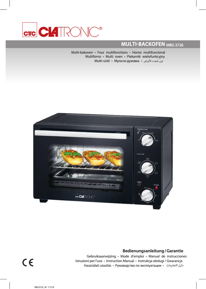 Page 1 de la notice Manuel utilisateur Clatronic MBG 3726