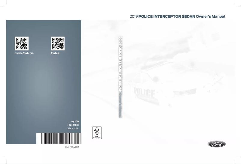 Page 1 de la notice Manuel utilisateur Ford Police Interceptor Sedan (2019)