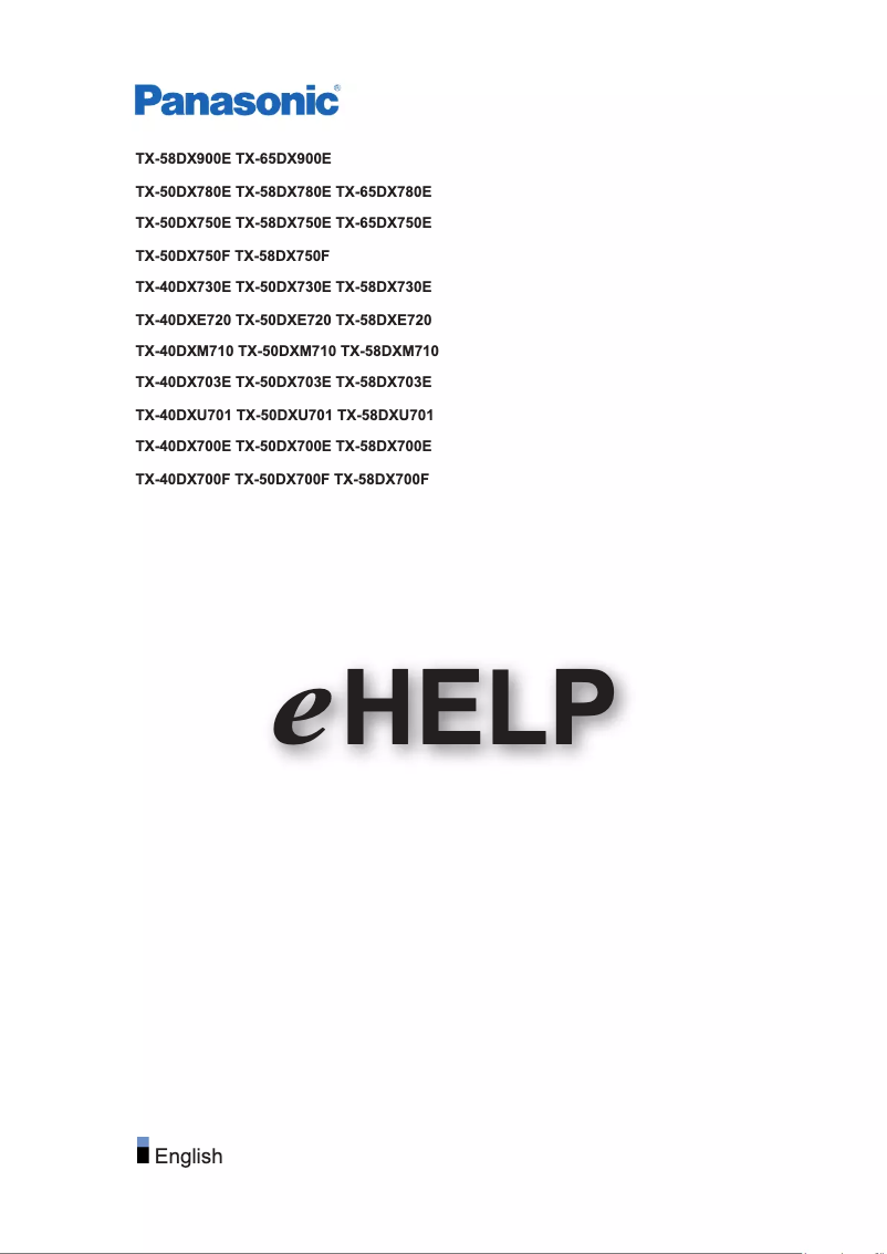 Image de la première page du manuel de l'appareil TX-65DX780E