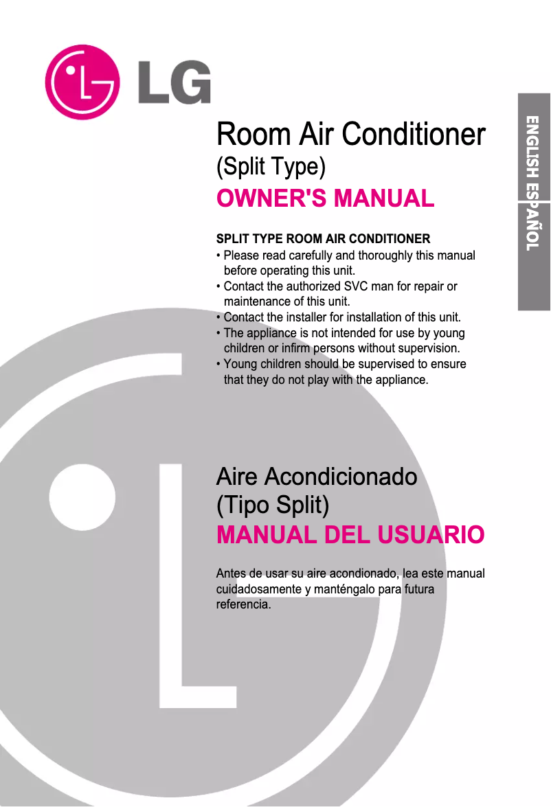 Page 1 de la notice Manuel utilisateur LG LSNH096QLA1