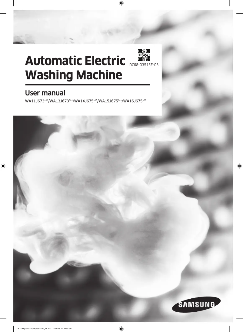 Page 1 de la notice Manuel utilisateur Samsung WA13J6730SW1