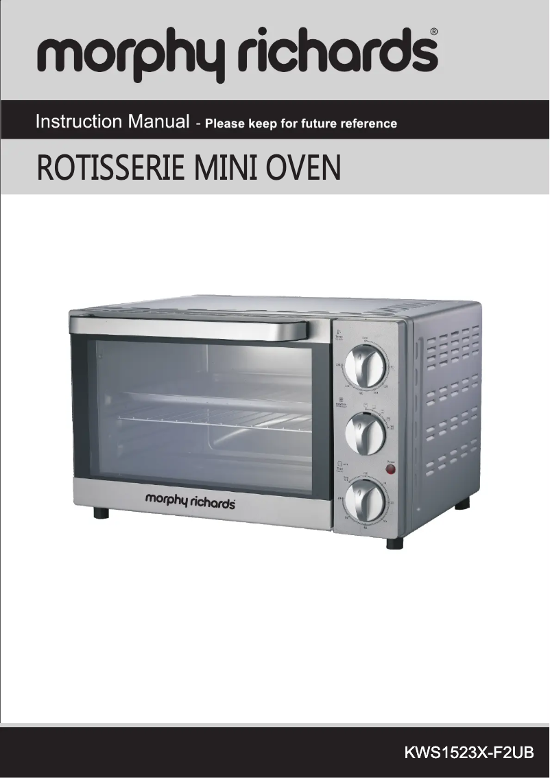 Page 1 de la notice Manuel utilisateur Morphy Richards KWS1523X-F2UB