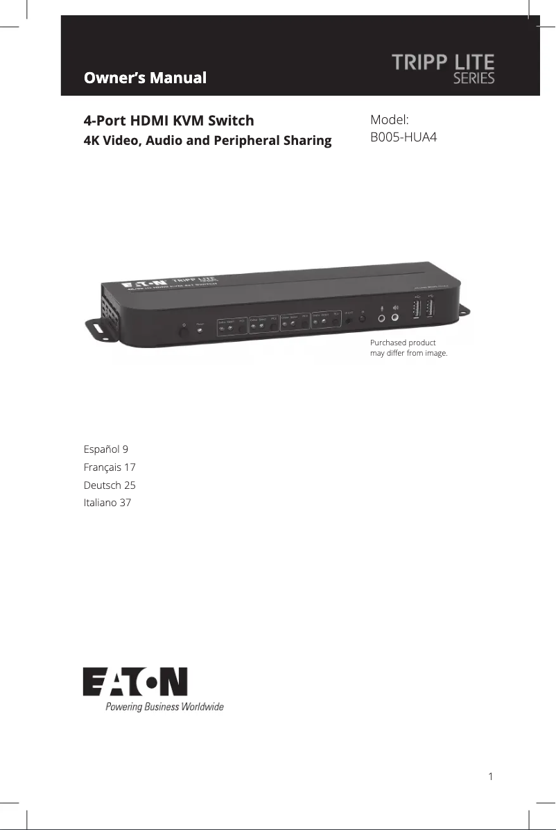 Page n°1 - Manuel utilisateur Tripp Lite B005-HUA4