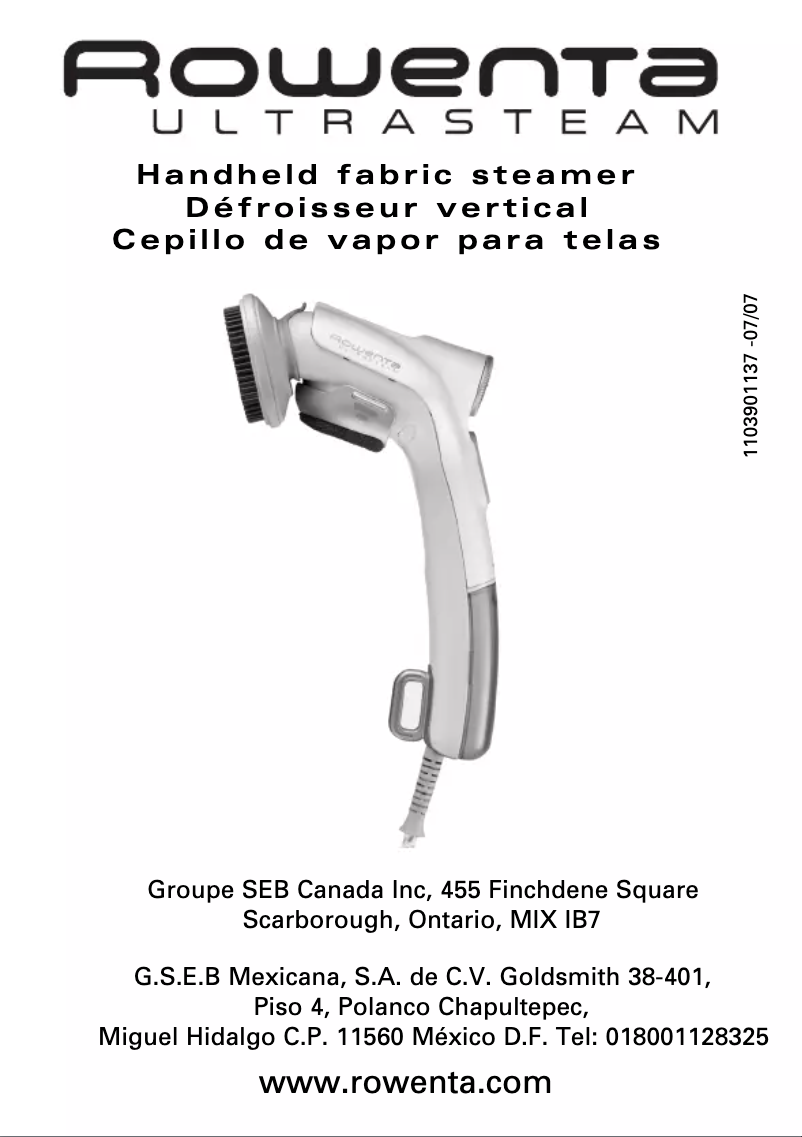 Page 1 de la notice Manuel utilisateur Rowenta Ultra Steam DR5020