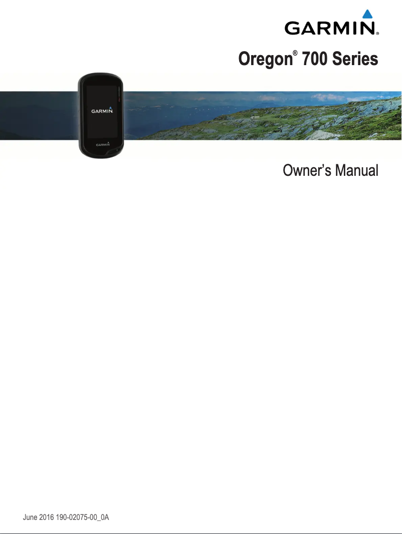 Page n°1 - Manuel utilisateur Garmin Oregon 725T