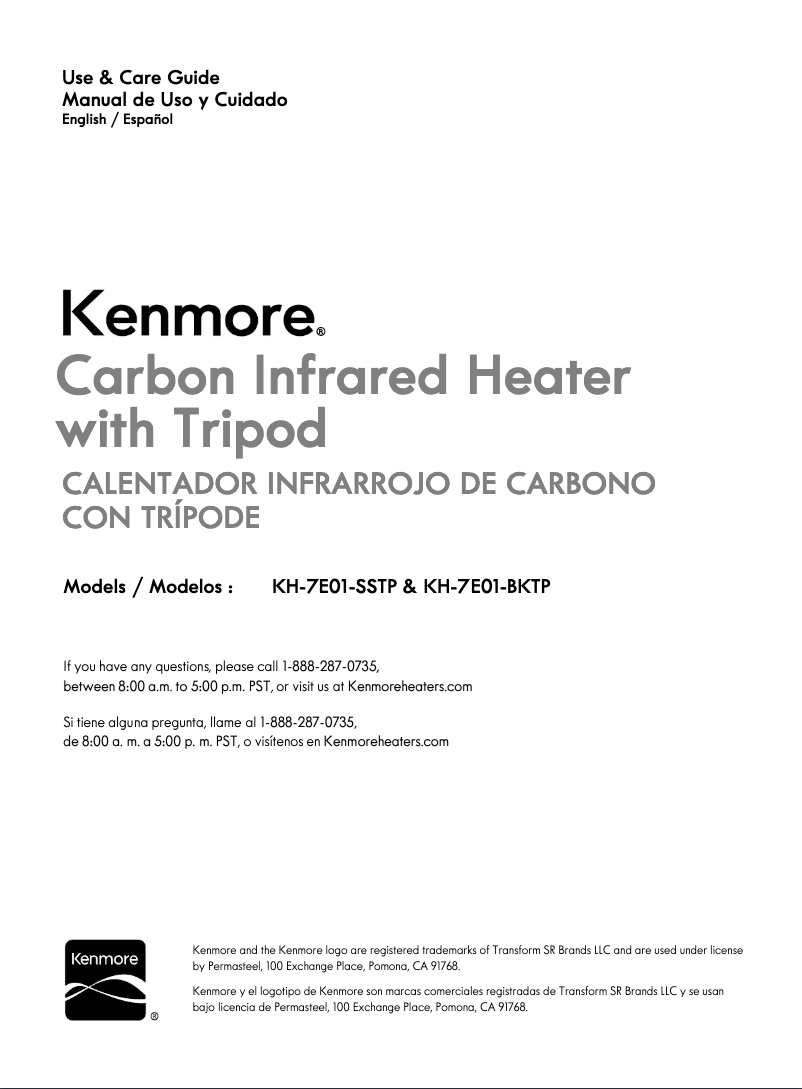 Page 1 de la notice Manuel utilisateur Kenmore KH-7E01-BKTP