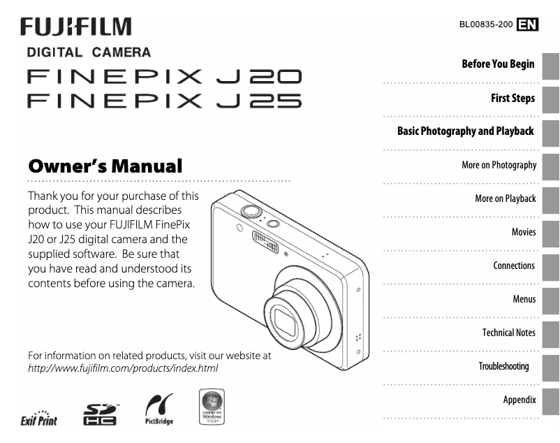 Page n°1 - Manuel utilisateur Fujifilm FinePix J25