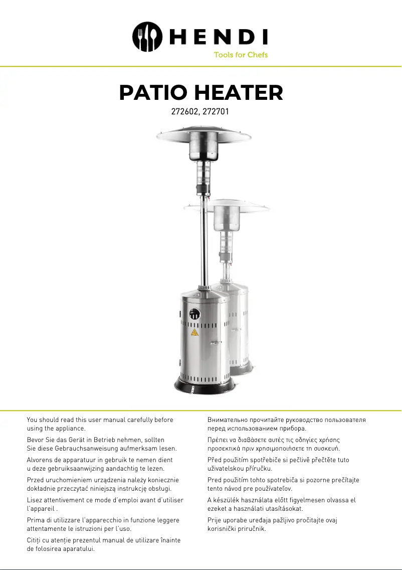 Page 1 de la notice Manuel utilisateur Hendi 272701