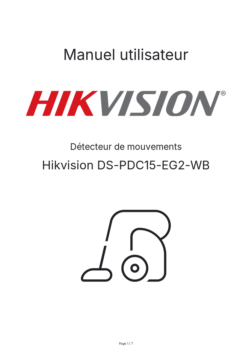 Page n°1 - Manuel utilisateur Hikvision DS-PDC15-EG2-WB