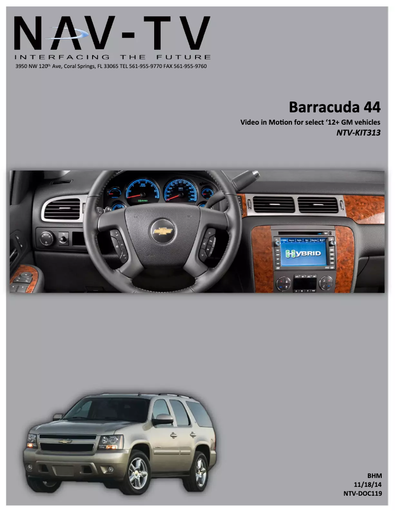 Page 1 of the manual User Manual NAV-TV NVT-KIT313