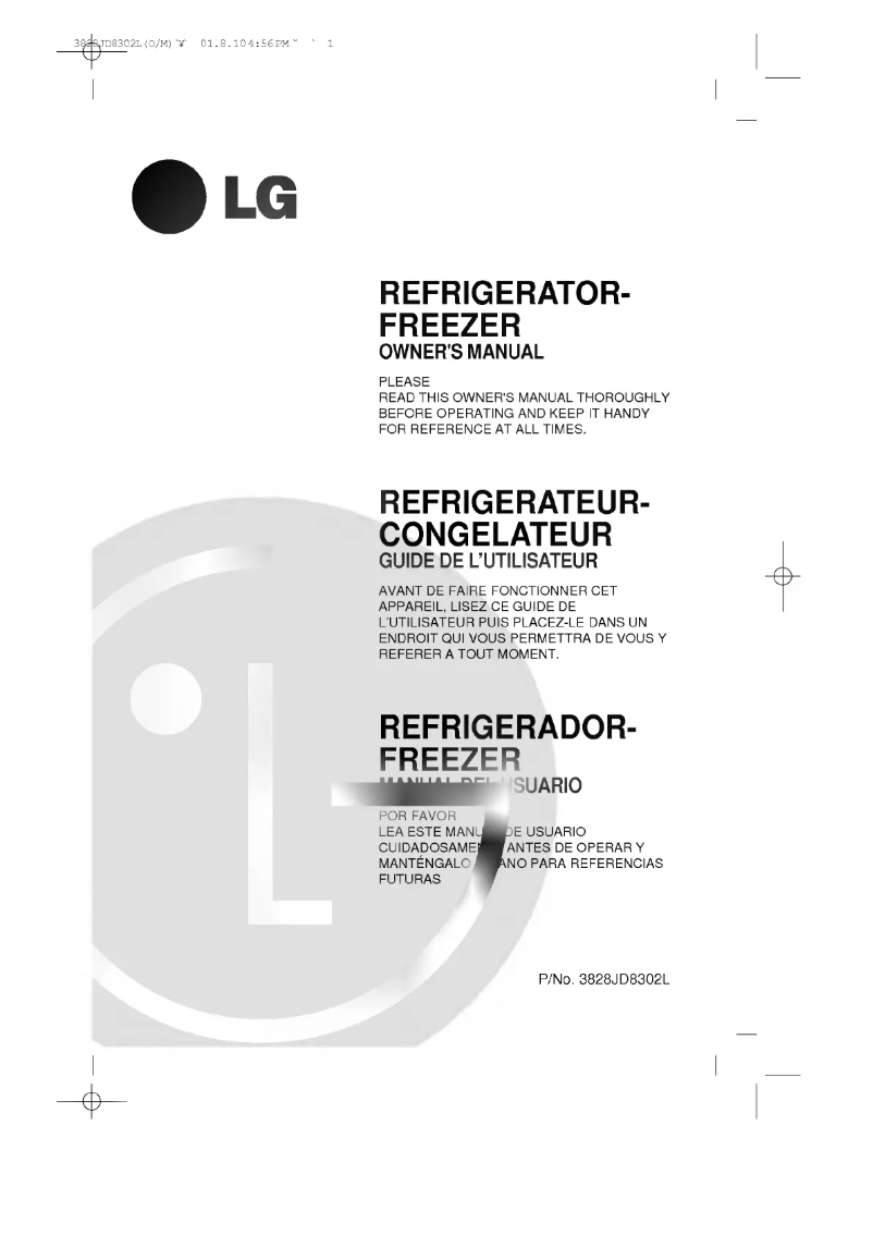 Page 1 de la notice Manuel utilisateur LG GR-122SJ