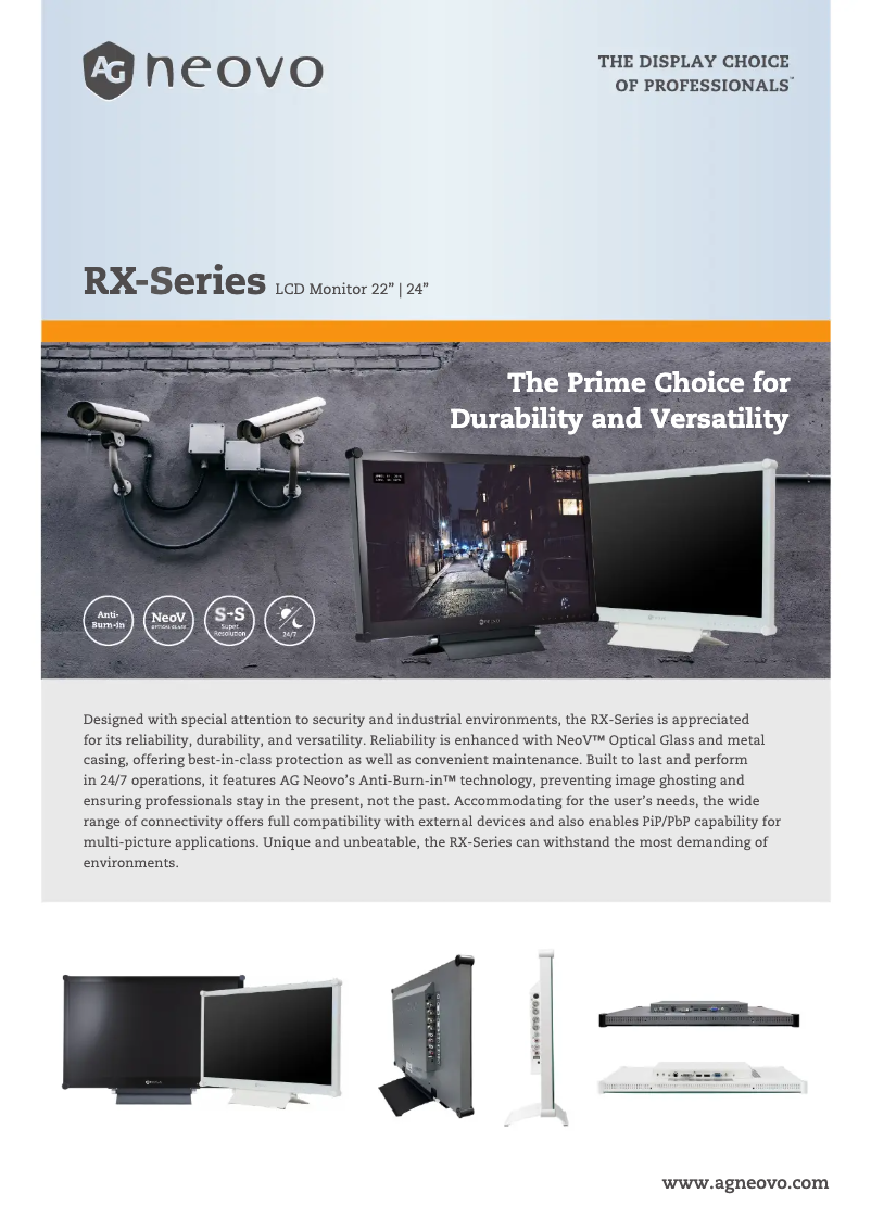 Page 1 de la notice Fiche technique AG Neovo RX-24G