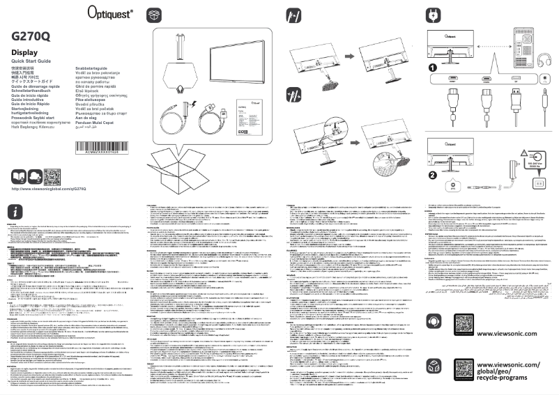 Imagen de la primera página del manual del dispositivo Optiquest G270Q