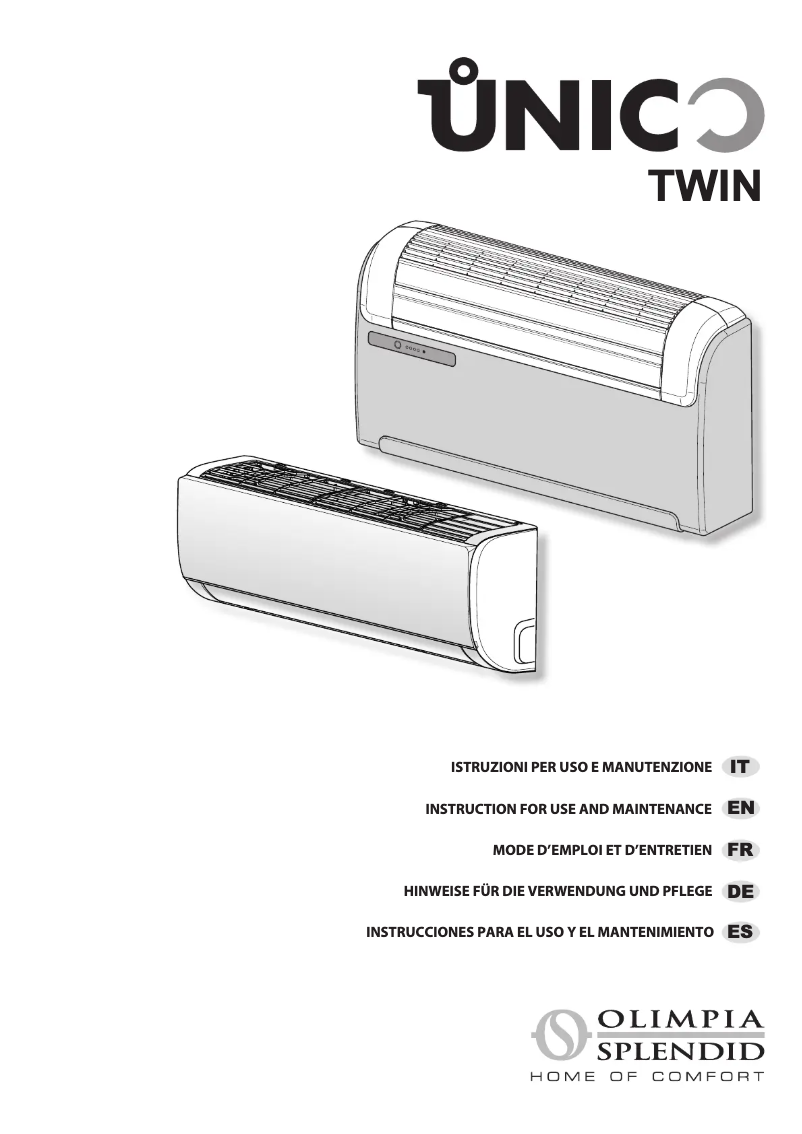 Page 1 de la notice Manuel utilisateur Olimpia Splendid Unico Twin