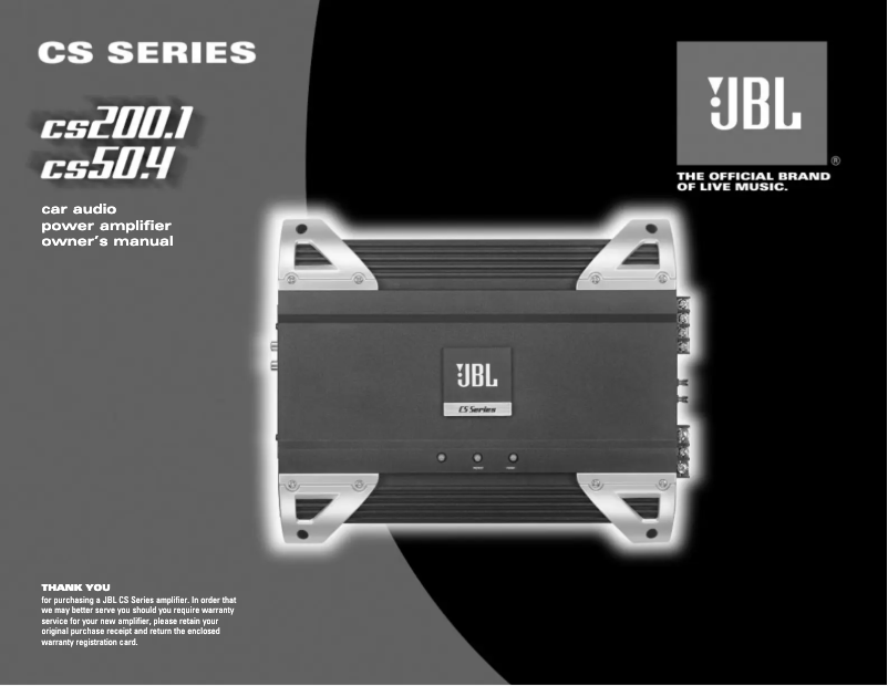 Page 1 de la notice Manuel utilisateur JBL CS200.1