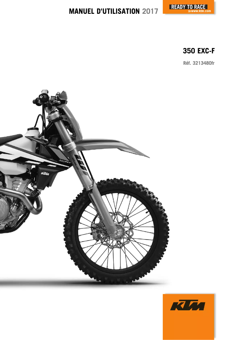 Page 1 de la notice Manuel utilisateur KTM 350 EXC-F Six Days (2017)