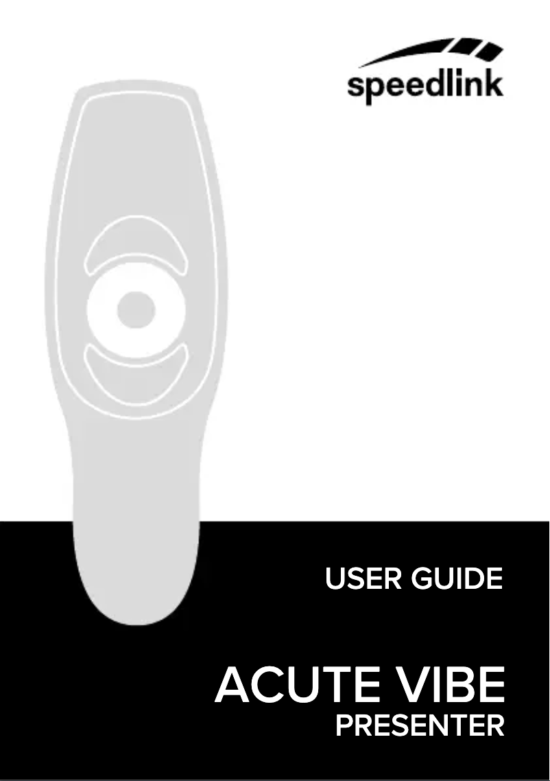 Page 1 de la notice Manuel utilisateur Speed-Link Acute Vibe Presenter