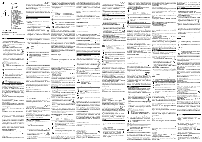 Page 1 de la notice Instructions de sécurité Sennheiser HD 450BT