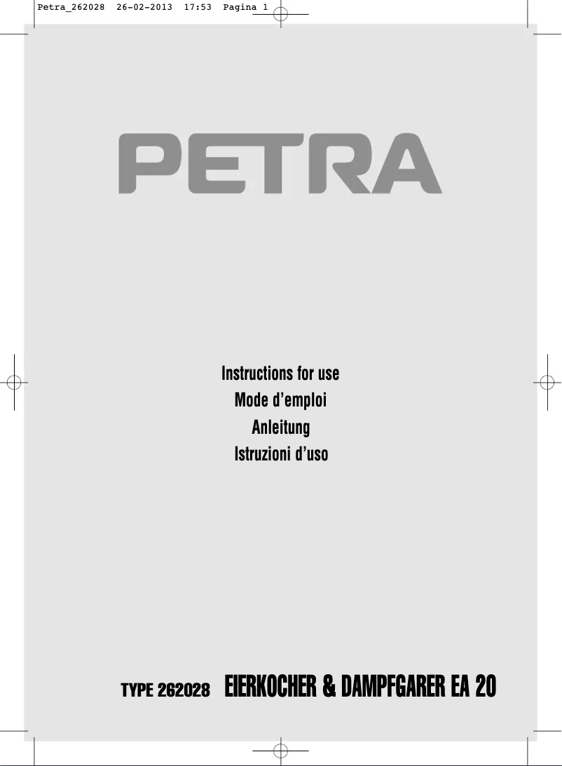 Image de la première page du manuel de l'appareil EA 20