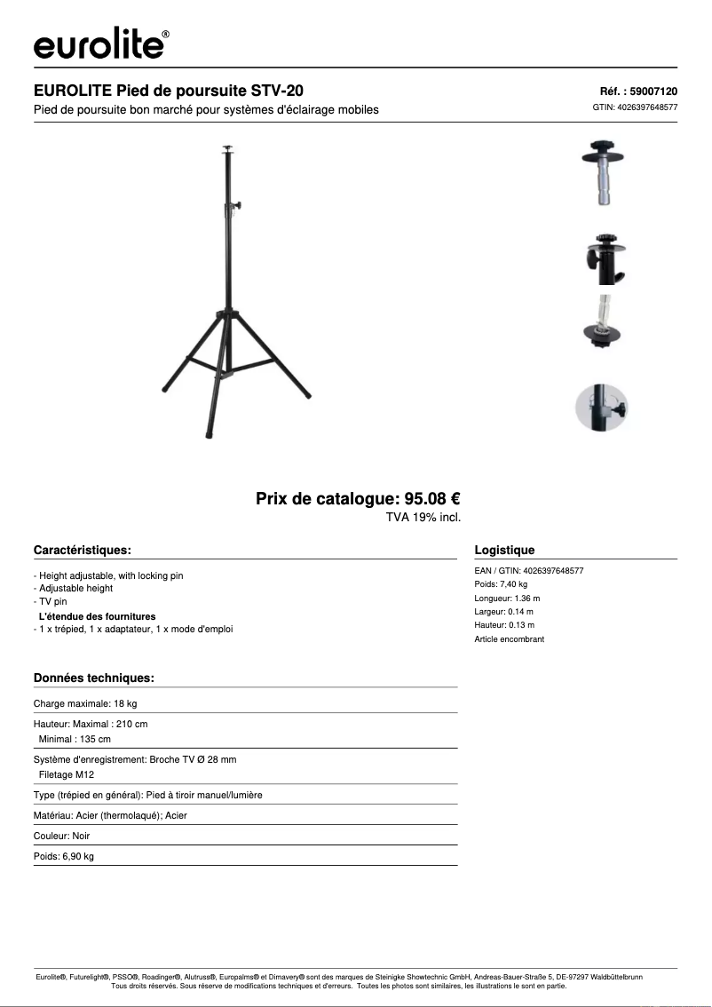 Page n°1 - Fiche technique Eurolite STV-20
