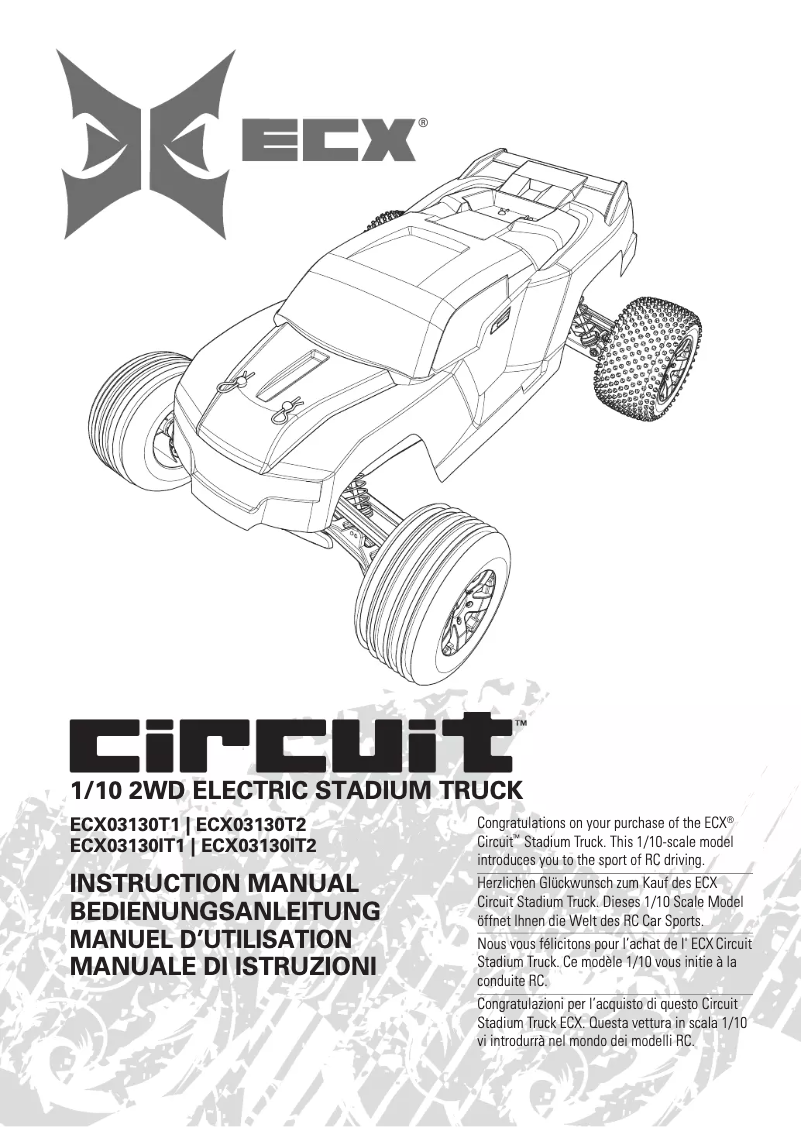 Page 1 de la notice Manuel utilisateur ECX 1/10 2WD Circuit ECX03130T2