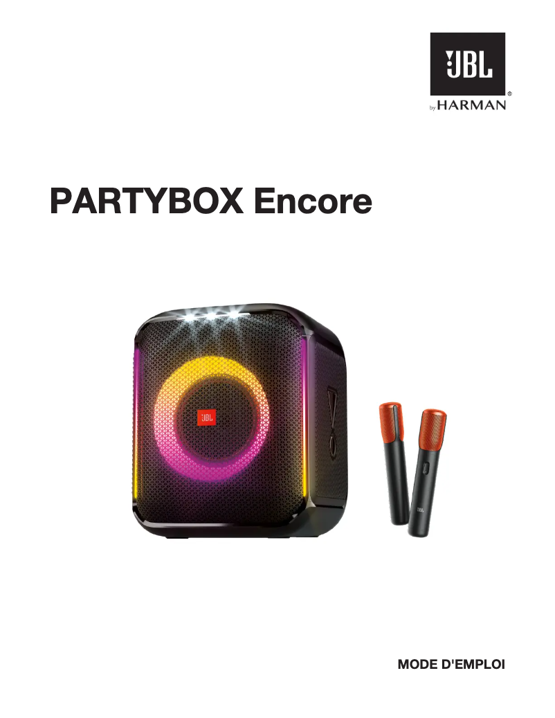 Page 1 de la notice Manuel utilisateur JBL PartyBox Encore Essential