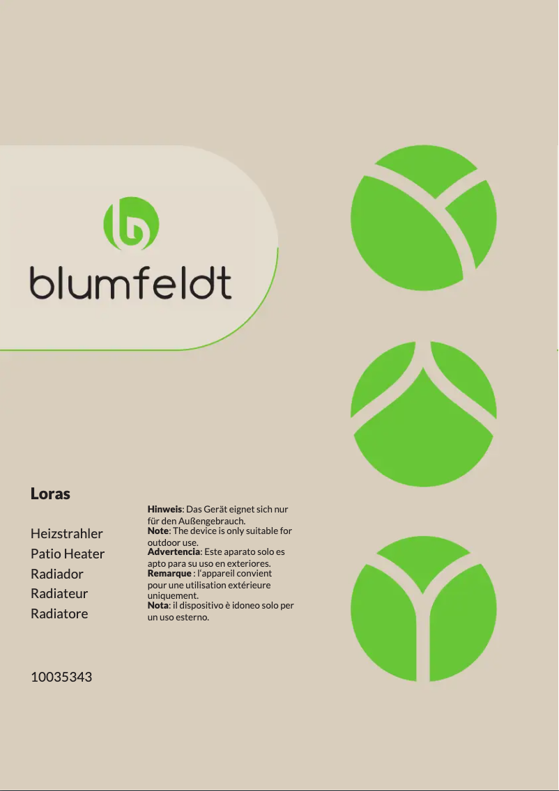 Page n°1 - Manuel utilisateur Blumfeldt Loras