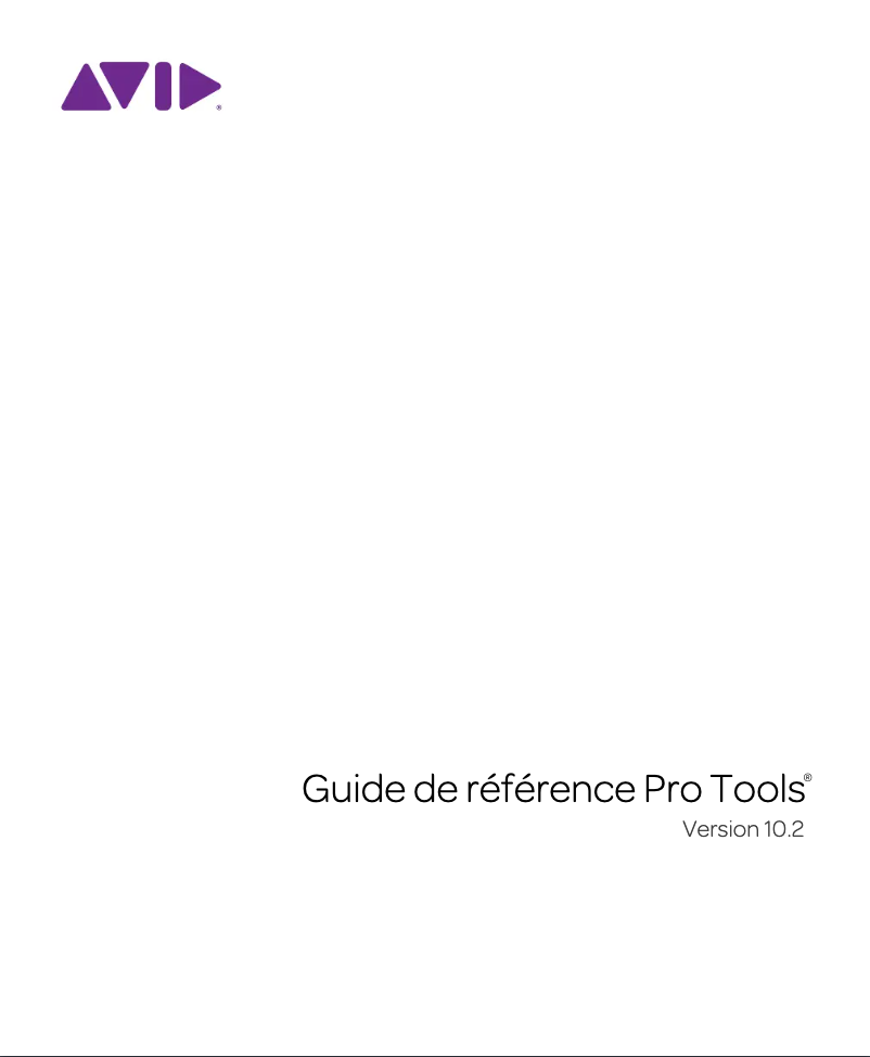 Page 1 de la notice Manuel utilisateur Avid Pro Tools 10.2