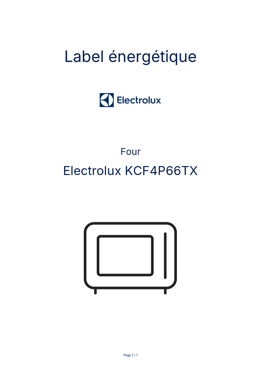 Image de la première page du manuel de l'appareil KCF4P66TX