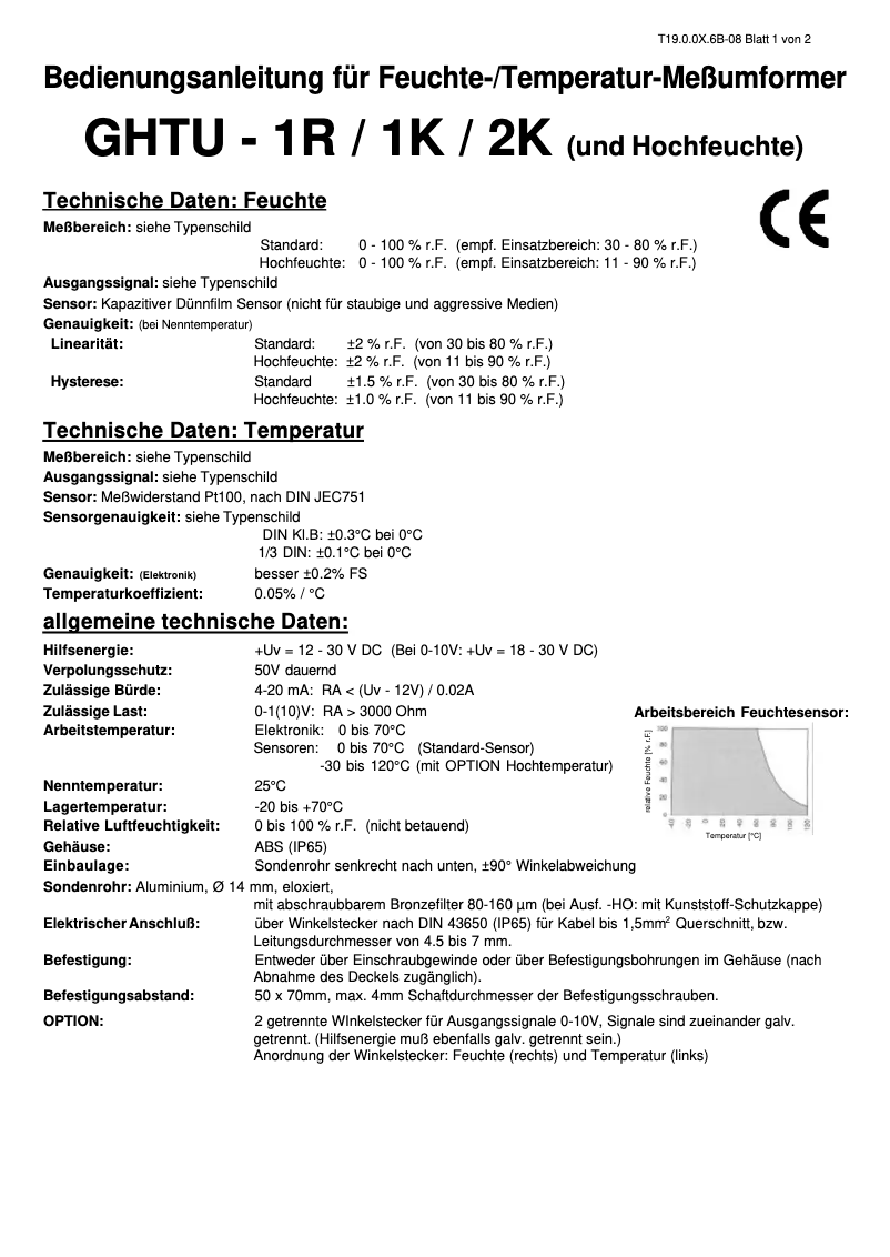 Page n°1 - Manuel utilisateur Greisinger GHTU-1R